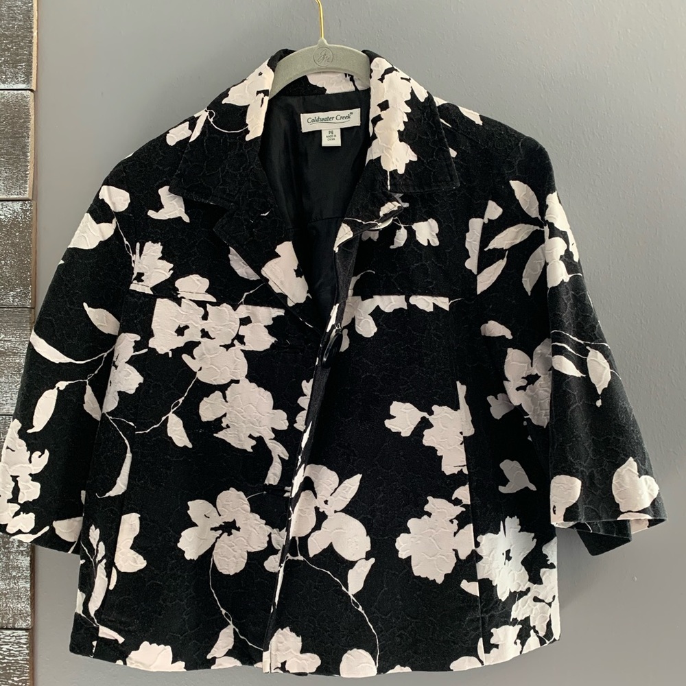 Coldwater Creek Black and White Print Blazer